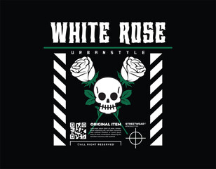 White Rose Streetwear T-Shirt Graphic Design