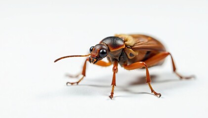 Close-up of a single insect on stark white background, bug photography, insect