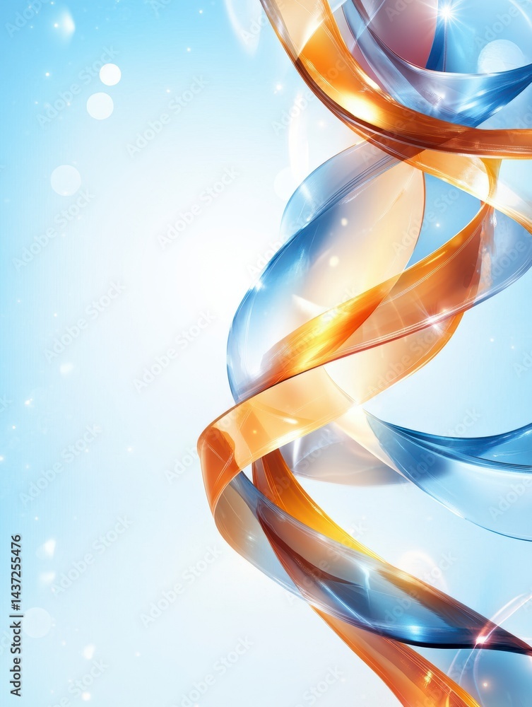 Poster dynamic flow of colorful ribbons abstract design modern art light background creative perspective