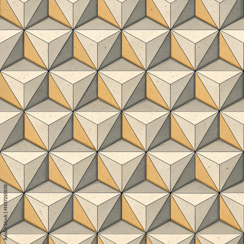 Poster isometric pyramid grid pattern seamless vector pattern