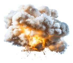 PNG Muchroom cloud explosion fire eruption dynamic.