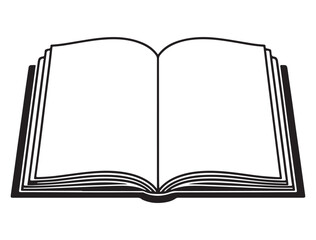 BOOK SILHOUETTE WHITE BACKGROUND