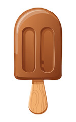 Chocolate ice Cream Stick Flavor - Vector Illustration