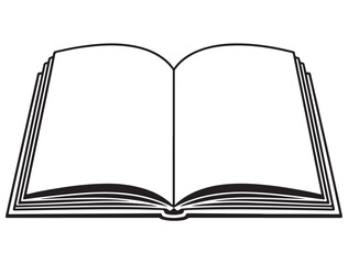 BOOK SILHOUETTE WHITE BACKGROUND