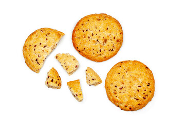 Cookies and slices isolated on a white background,contour