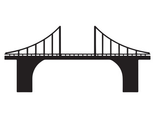 BRIDGE SILHOUETTE WHITE BACKGROUND