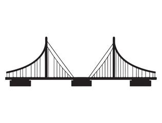 BRIDGE SILHOUETTE WHITE BACKGROUND