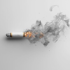 Cigarette smoke, white background