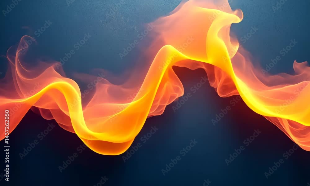 Poster radiant energy flow: abstract visualization of warmth and movement on a dark backdrop