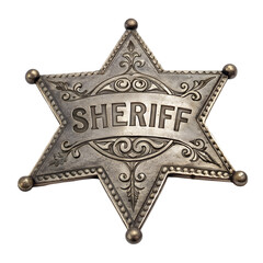 Vintage Sheriff's Star Badge: High-Resolution Image on transparent background