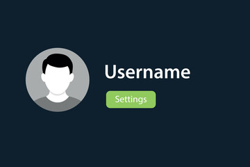 User Profile Screen with Avatar, Username, and Settings Button