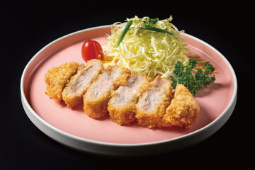 Premium Japanese cuisine on a dark background, indoor studio light