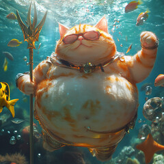 underwater cat