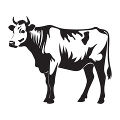 Fototapeta premium Stylish Black and White Silhouette of a Cow