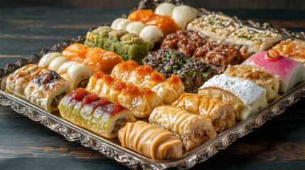 turkish dessert in street food on market