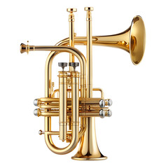 Naklejka premium brass trumpet isolated on white