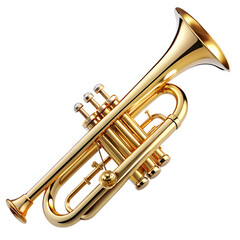 Fototapeta premium gold trumpet isolated on white