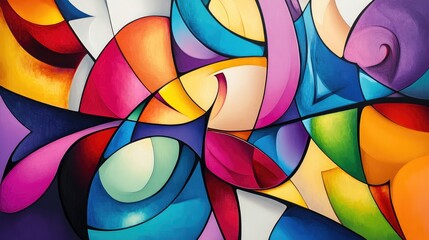 Obraz premium A colorful painting with many different colors