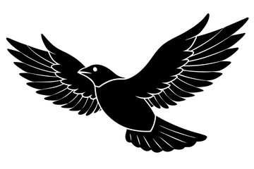 Obraz premium flying bird silhouette vector icon, vector illustration of a bird, vector illustration of an eagle, dove of peace, eagle vector illustration.