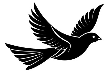 Obraz premium flying bird silhouette vector icon, vector illustration of a bird, vector illustration of an eagle, dove of peace, eagle vector illustration.