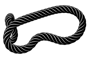 rope silhouette vector icon, Cknot on a rope, knot of rope.