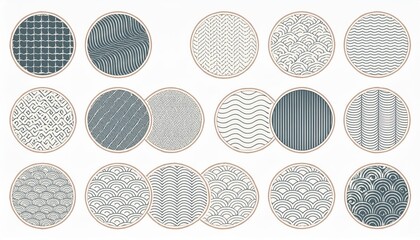Frames Scalloped Vector Corrugated Bento Grid Shapes Set