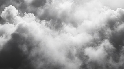 Ominous billowing clouds grayscale sky