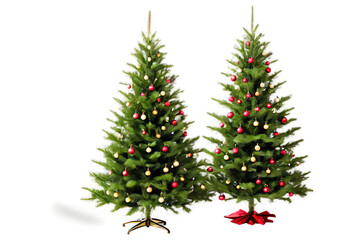 Fototapeta premium Two Decorated Christmas Trees