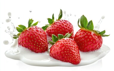 Fresh Strawberries in Milk Splash (2)