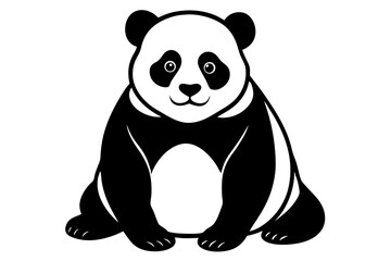 cute panda sitting silhouette vector icon, vector illustration of a panda, panda bear vector, panda bear vector illustration, panda bear vector illustration art, panda bear vector.