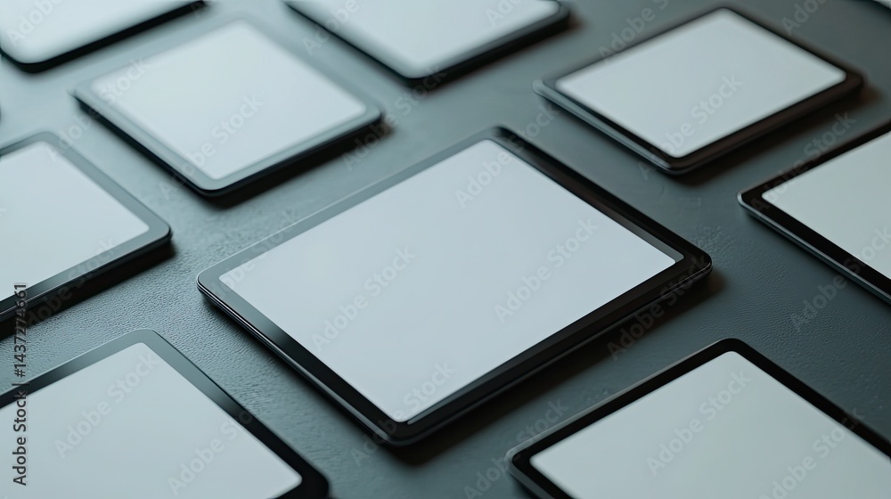 Aufkleber blank tablet mockups in various angles for ui/ux template designs.