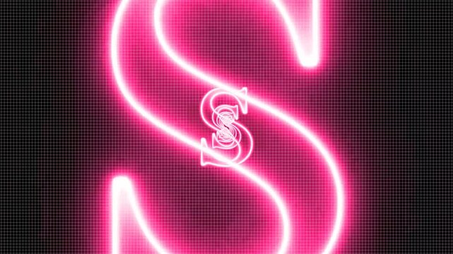 Sci Fi glowing palm text, neon tunnel 