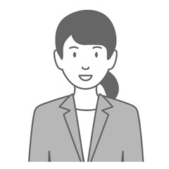スーツを着た女性が正面を向いているイラスト