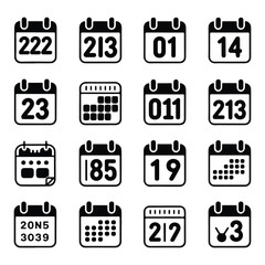 A silhouette Calender icon vector on a white background