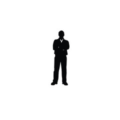 Freight broker person silhouette on white background