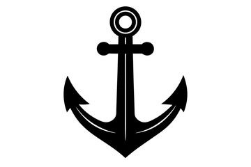anchor symbol illustration, silhouette of anchor vector icon, anchor isolated on white background.