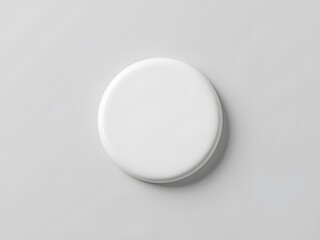 White badge mockup. Round badge button brooch. Realistic white blank round button badge pin 