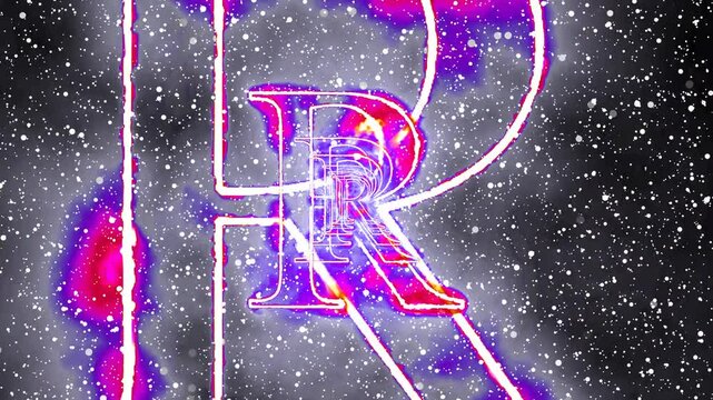 Sci Fi glowing palm text lines