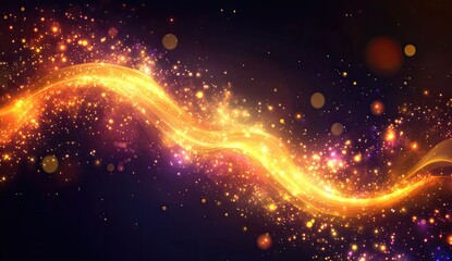 Obraz premium Abstract golden glowing wave