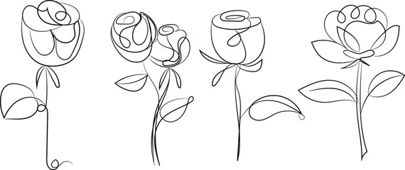 Hand-drawn floral vector illustration: a beautiful rose sketch with leaf and vintage design elements