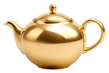 PNG Teapot teapot shiny gold.