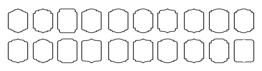 Set of vintage frames and labels vector illustration isolated