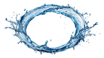 water splash in ring shap isolated on white background PNG