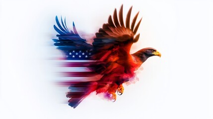 Obraz premium Patriotic Eagle in Flight: A Celebration of American Freedom