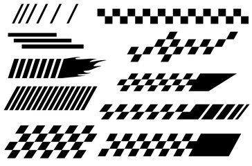 Car, Motorcycle Racing Vehicle Graphics, Vinyl and Decals. Vector set illustration