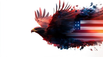 American Eagle in Flight: A Patriotism Artwork