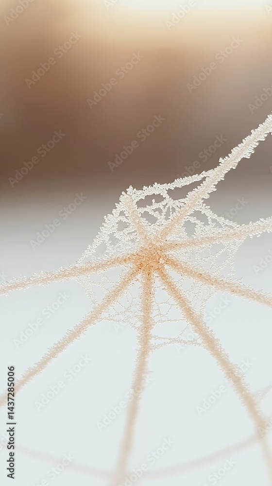 Poster abstract beige network structure with interconnected nodes