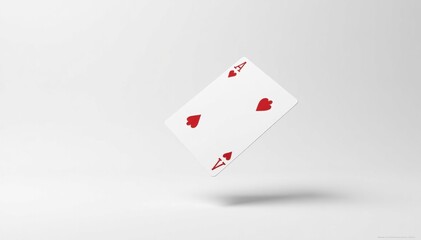 Obraz premium A single playing card flipping in the air, isolated on white , close-up, spades