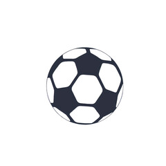 Minimalist Black and White Soccer Ball Icon on White Background for Sports, Football, and Athletic Concepts