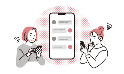 SNSのトラブルを抱える女性